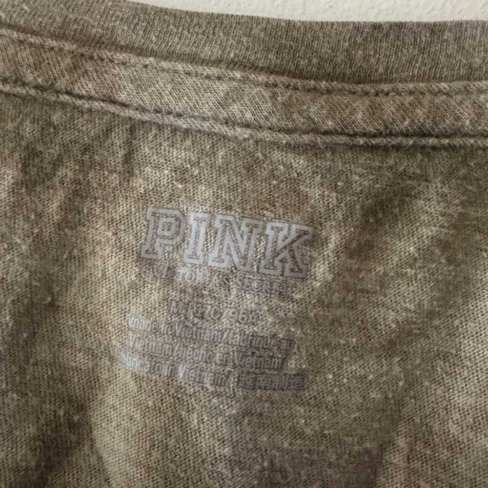 PINK Victoria’s Secret Army Green Tie Dye T Shirt - Picture 4 of 4